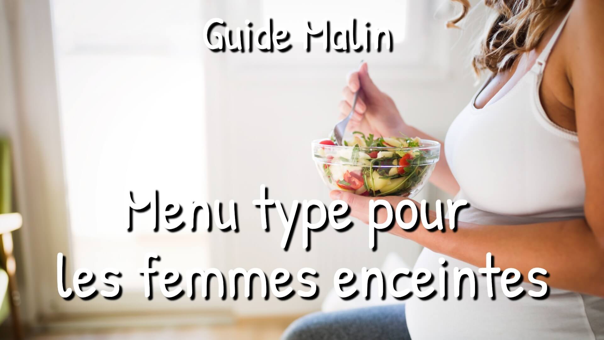 Menu type pour les femmes enceintes Programme Malin
