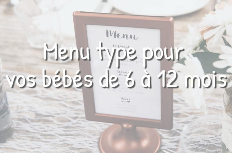 Menu type pour un bébé de 6 à 8 mois