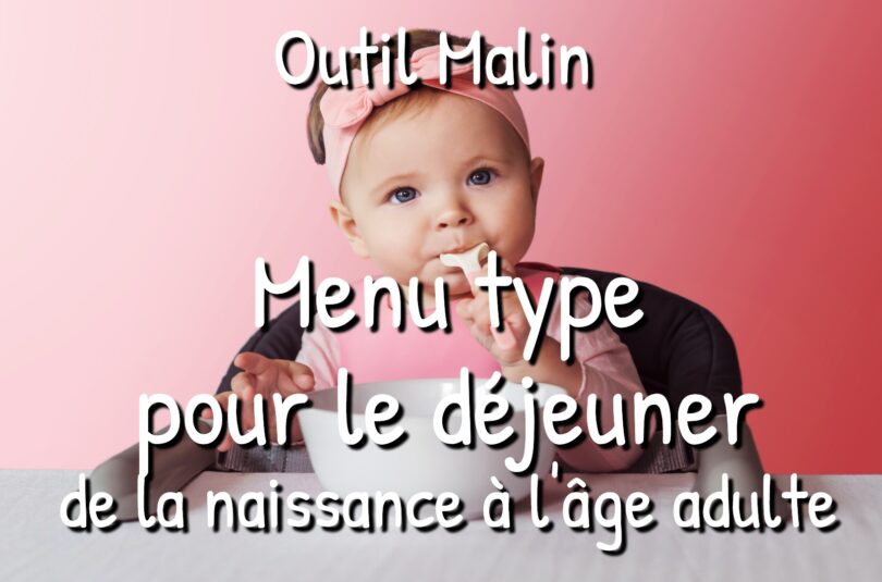 Menu type pour le déjeuner de la naissance a 3 ans
