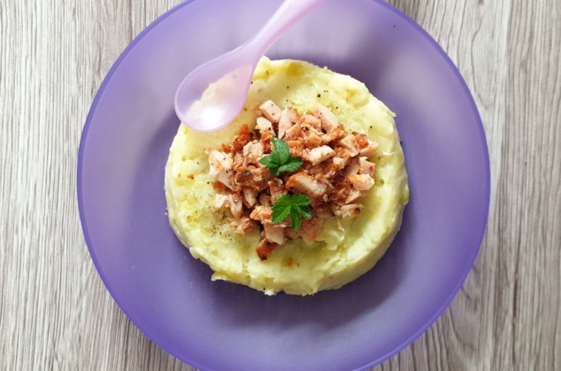 Purée poireaux, pomme de terre et poulet_6-12mois Purée de poireaux, pomme de terre et poulet