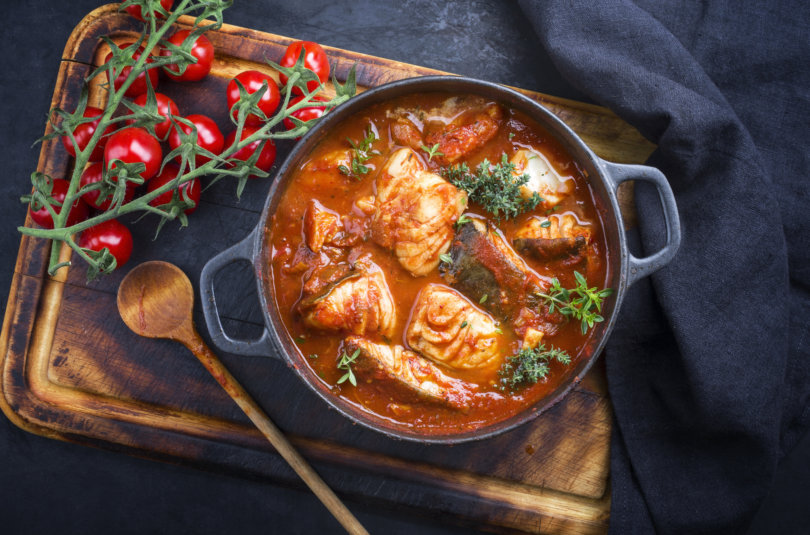 Poisson à la sauce tomates