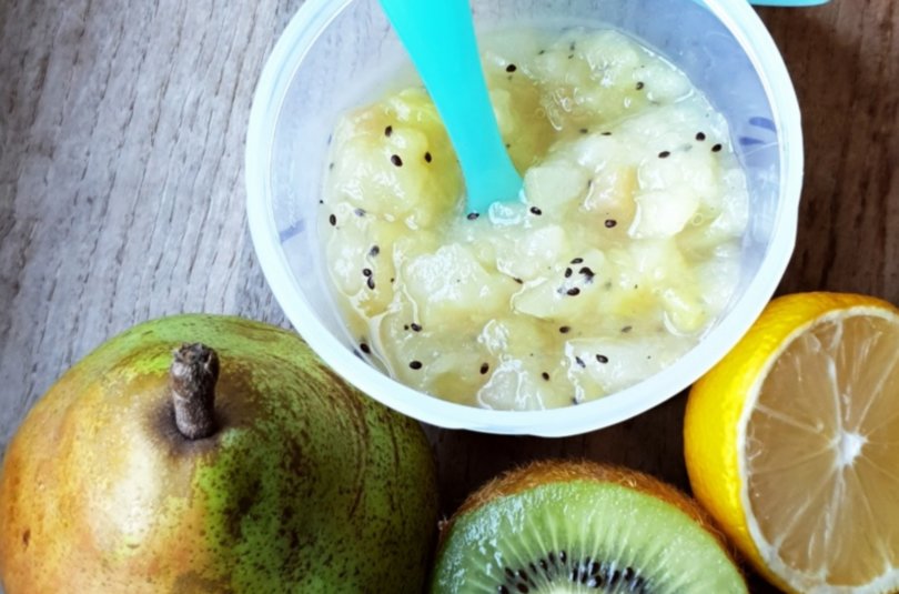 Compote de poire kiwi et citron pour bébé