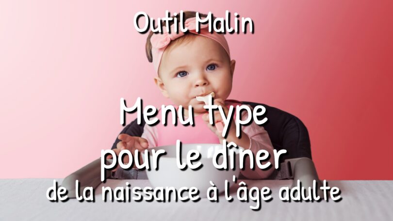 Menu type pour le dîner de la naissance à 3 ans