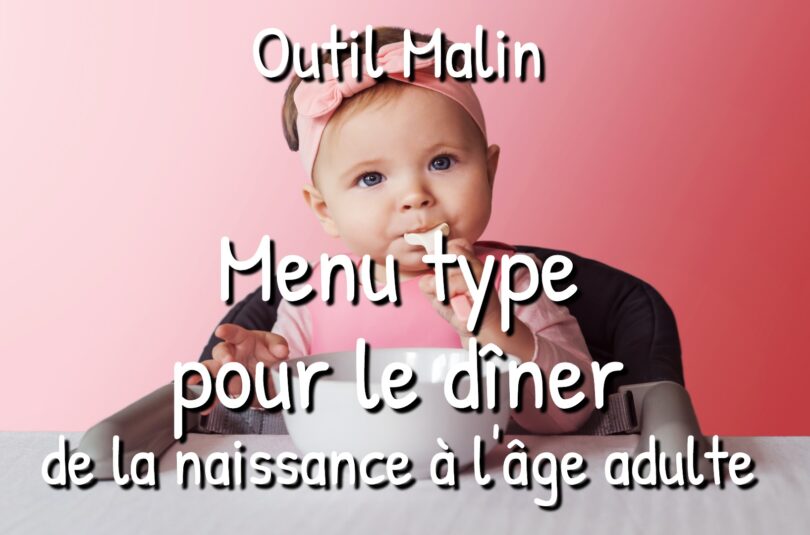 Menu type pour le dîner de la naissance à 3 ans