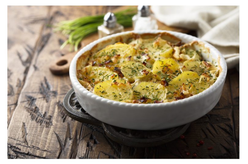 Gratin de panais et pomme de terre à l’ail