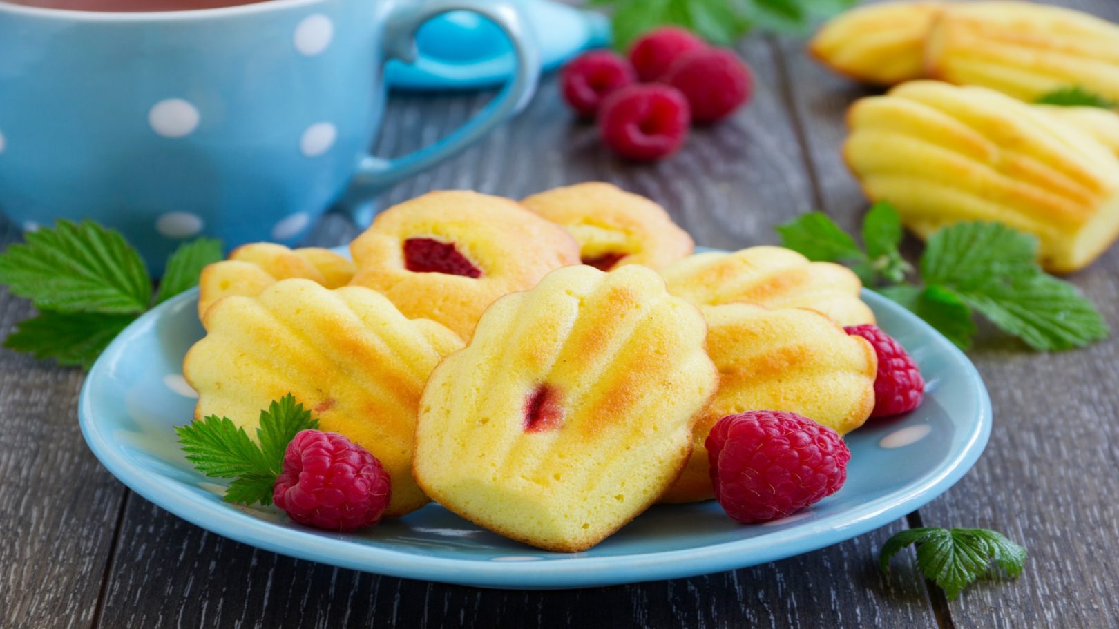 Madeleines aux framboises pour bébé