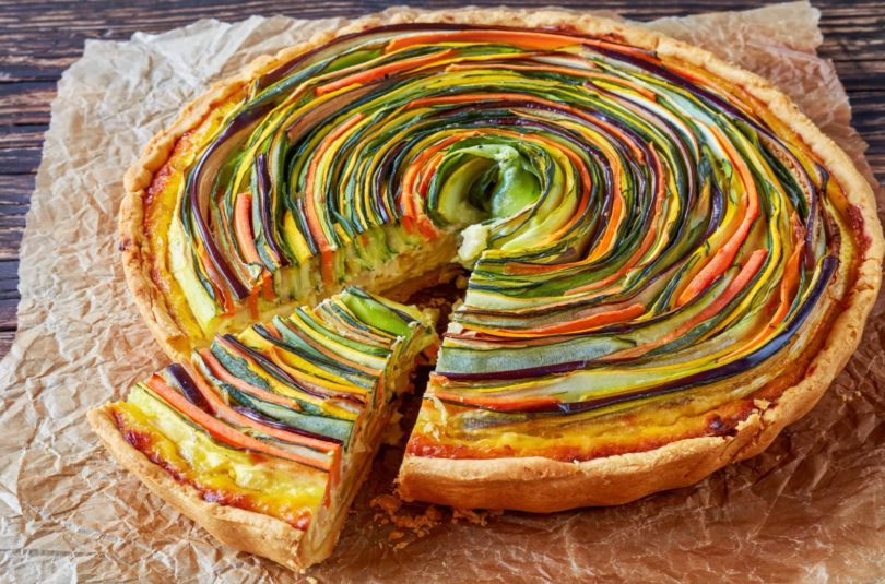 Quiche spirale aux carottes et courgettes