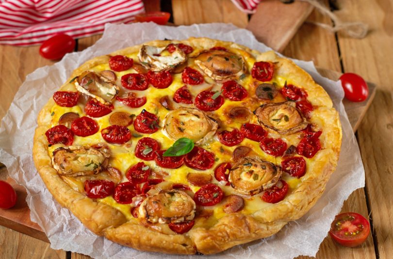 Quiche au chèvre et tomates cerises