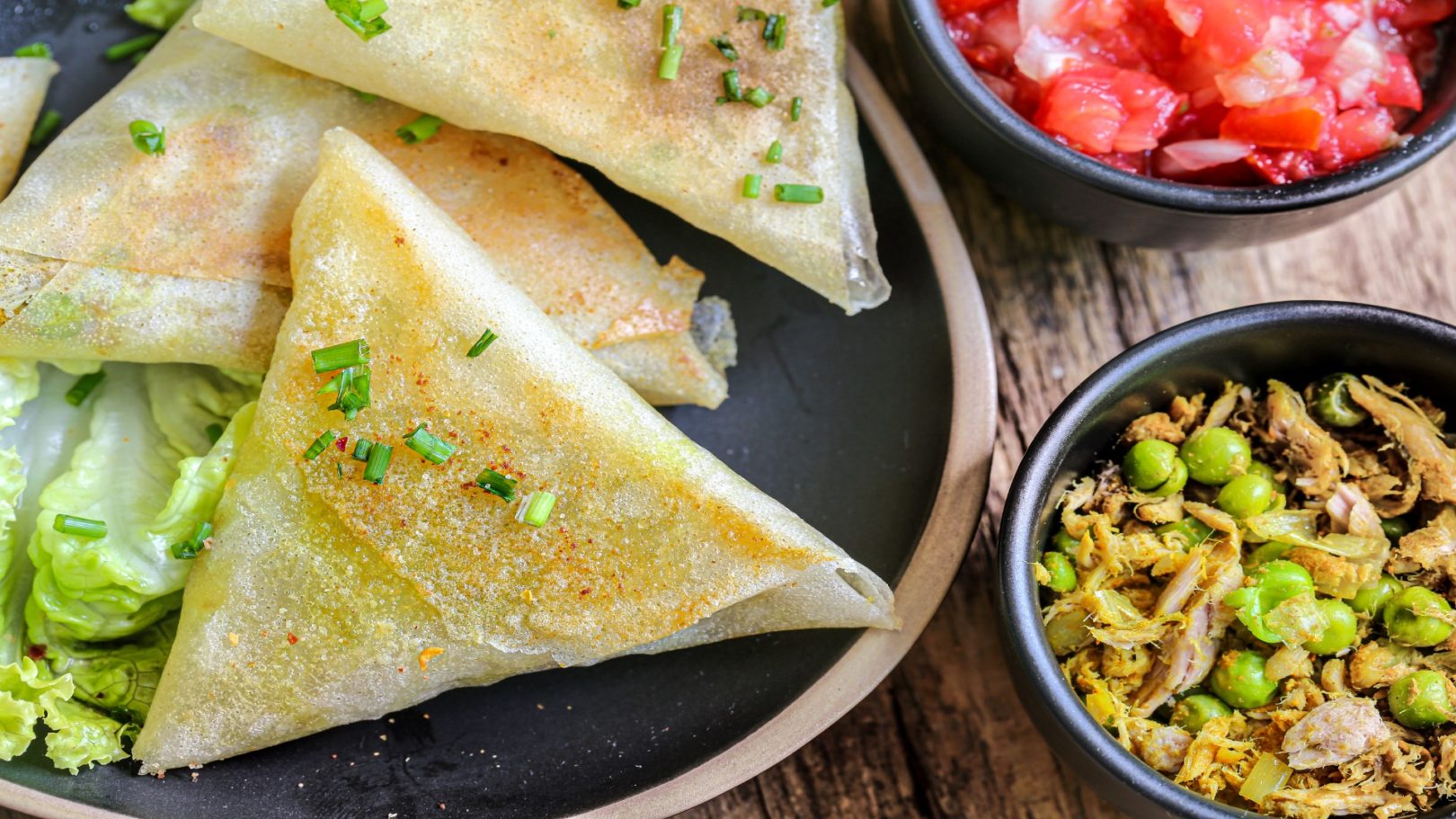 Samossas aux petits pois et chèvre