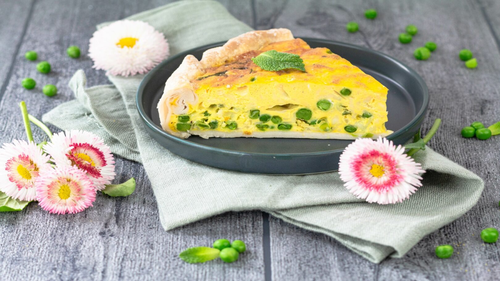 Quiche aux petits pois pour bébé et toute la famille