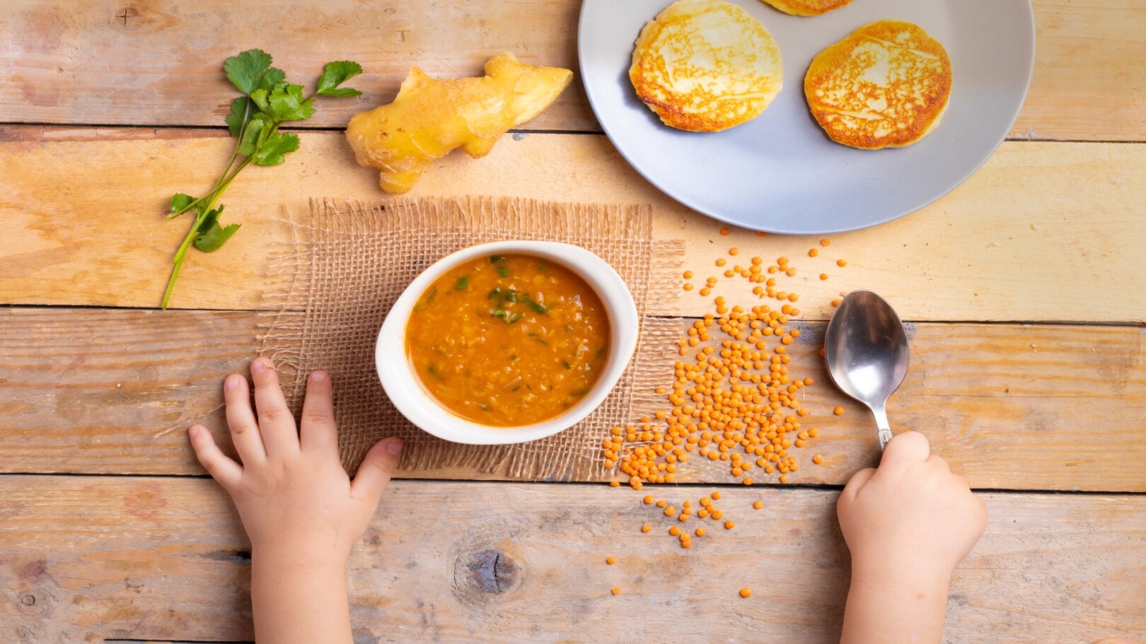 Galettes de lentilles corail pour bébé