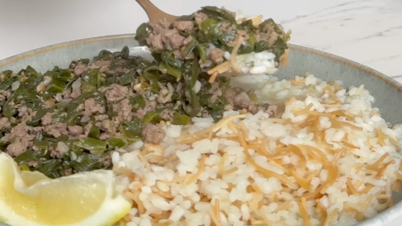 Ragoût d'épinard Riz aux épinard à la libanaise