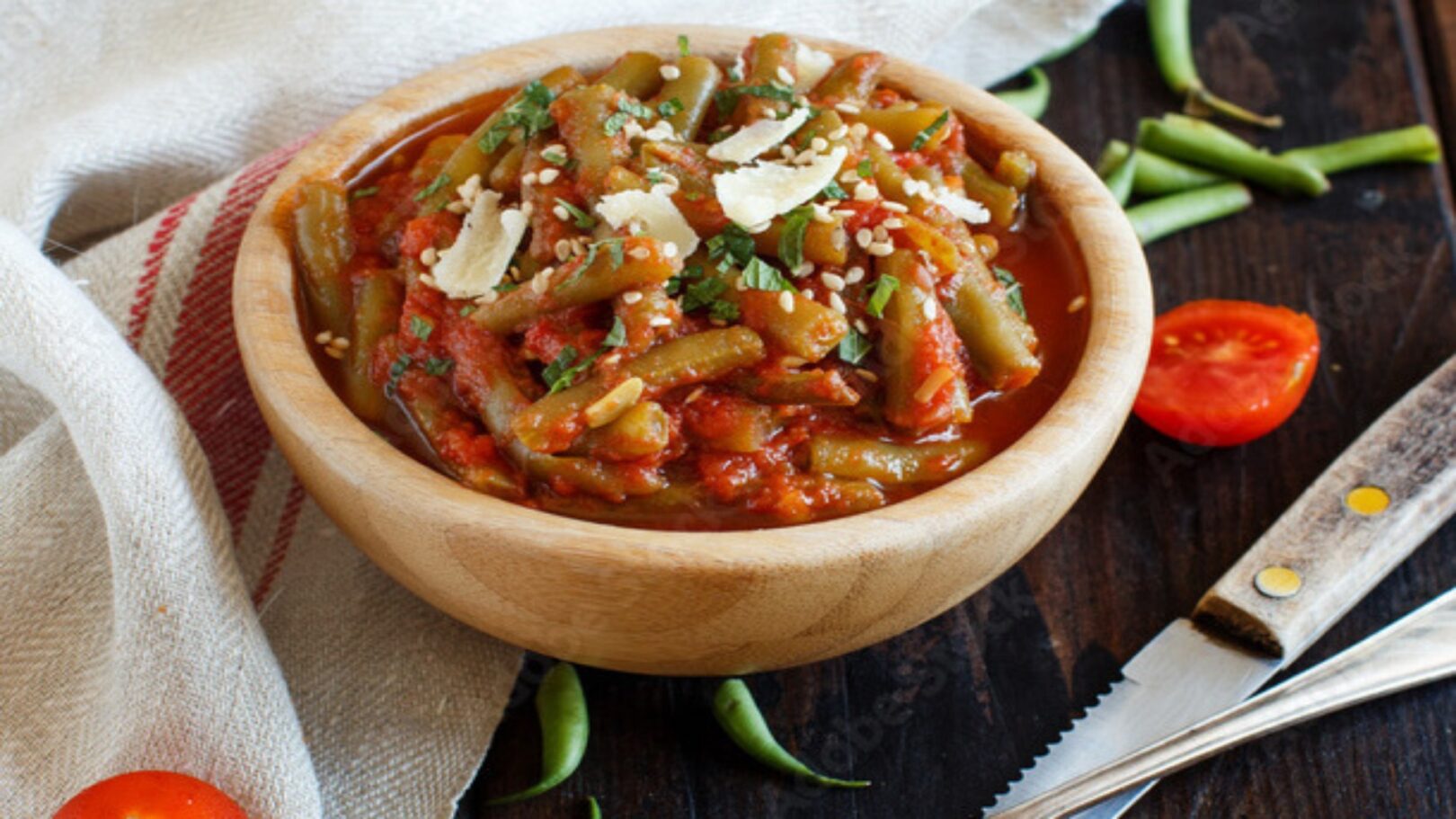 ragout d'haricot vert à la tomate Ragoût d’haricot vert à la libanaise
