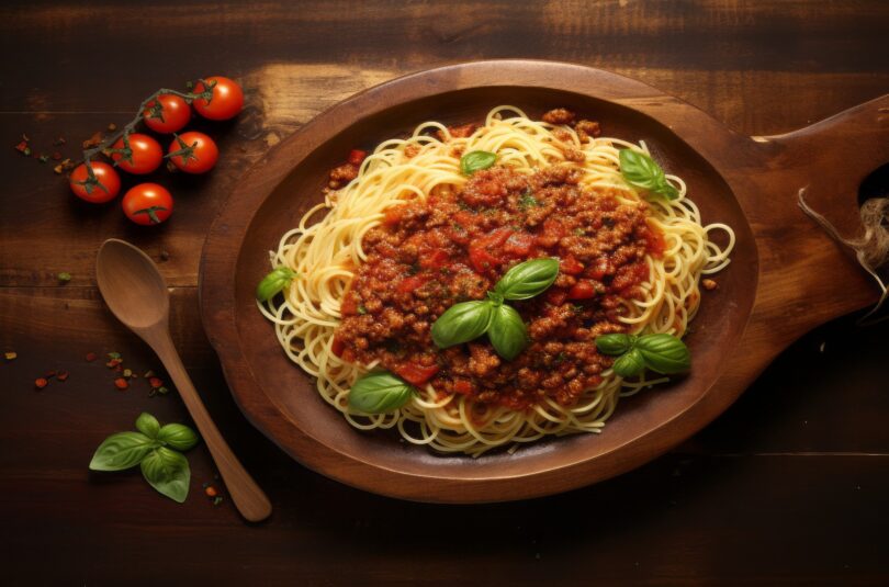 Pâtes sauce bolognaise champignon